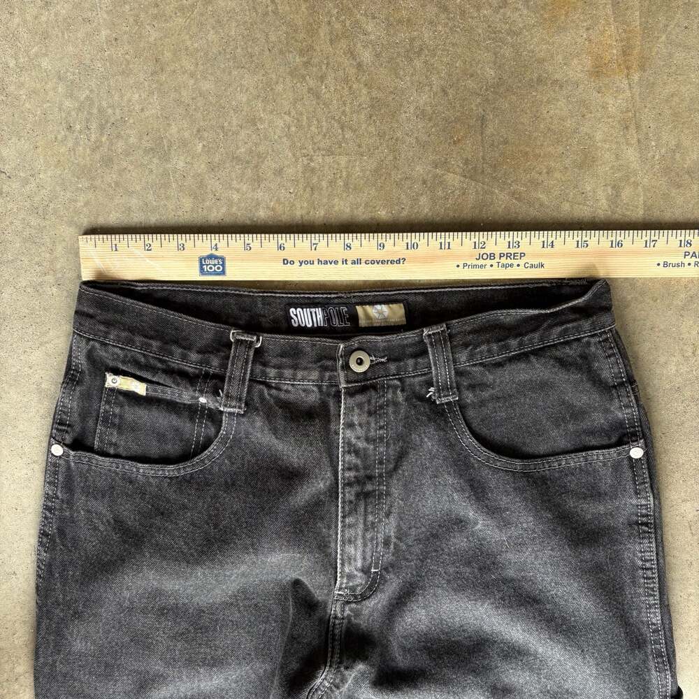 Southpole Y2K Vintage Black Baggy Wide Leg Cargo Skater Jeans - Picture 6 of 6